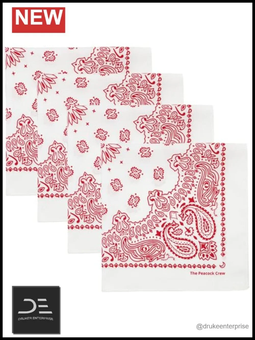 Premium Soft Cotton 22x22 Inch Bandanas Pack of 4